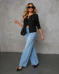Keep Up Front Button Military Style Jacket