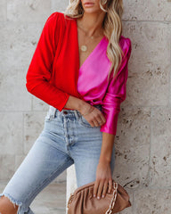Two Sides Satin Drape Bodysuit
