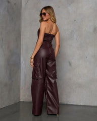 Rayna Strapless Faux Leather Jumpsuit