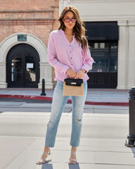 Pismo Ventures Textured Button Down Top