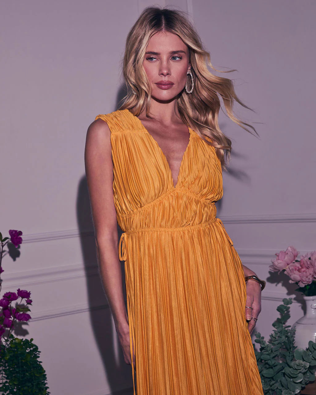 Meriah Plisse Maxi Dress