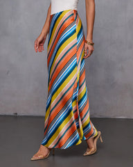Jenna Slip Striped Midi Skirt