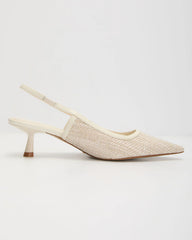Stick Together Boucle Slingback Kitten Heels