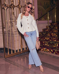 Love Spell Ribbed Peplum Cardigan