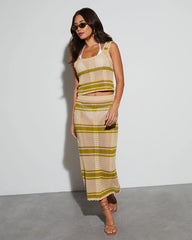 Villa Crochet Striped Crop Tank