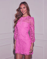 Soft Bloom Lace Mini Dress
