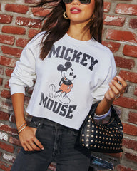 Mickey Mouse Crop Graphic Sweatshirt