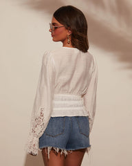 Love Language Smocked V Neck Top