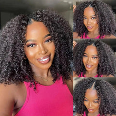 Bouncy Curly 13*4 Full Frontal Top Swiss HD Lace Kinky Curly Wig Apparel & Accessories > Clothing Accessories > Hair Accessories > Wigs > Lace Front Bob Wig LABHAIRS® 