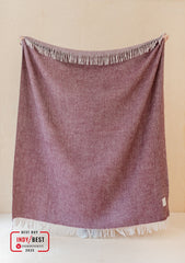 Recycled Wool Blanket, Berry Waffle, TBCo