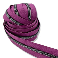 Plum | #5 Midnight Rainbow Zipper by the Yard - 3 Yard Singles