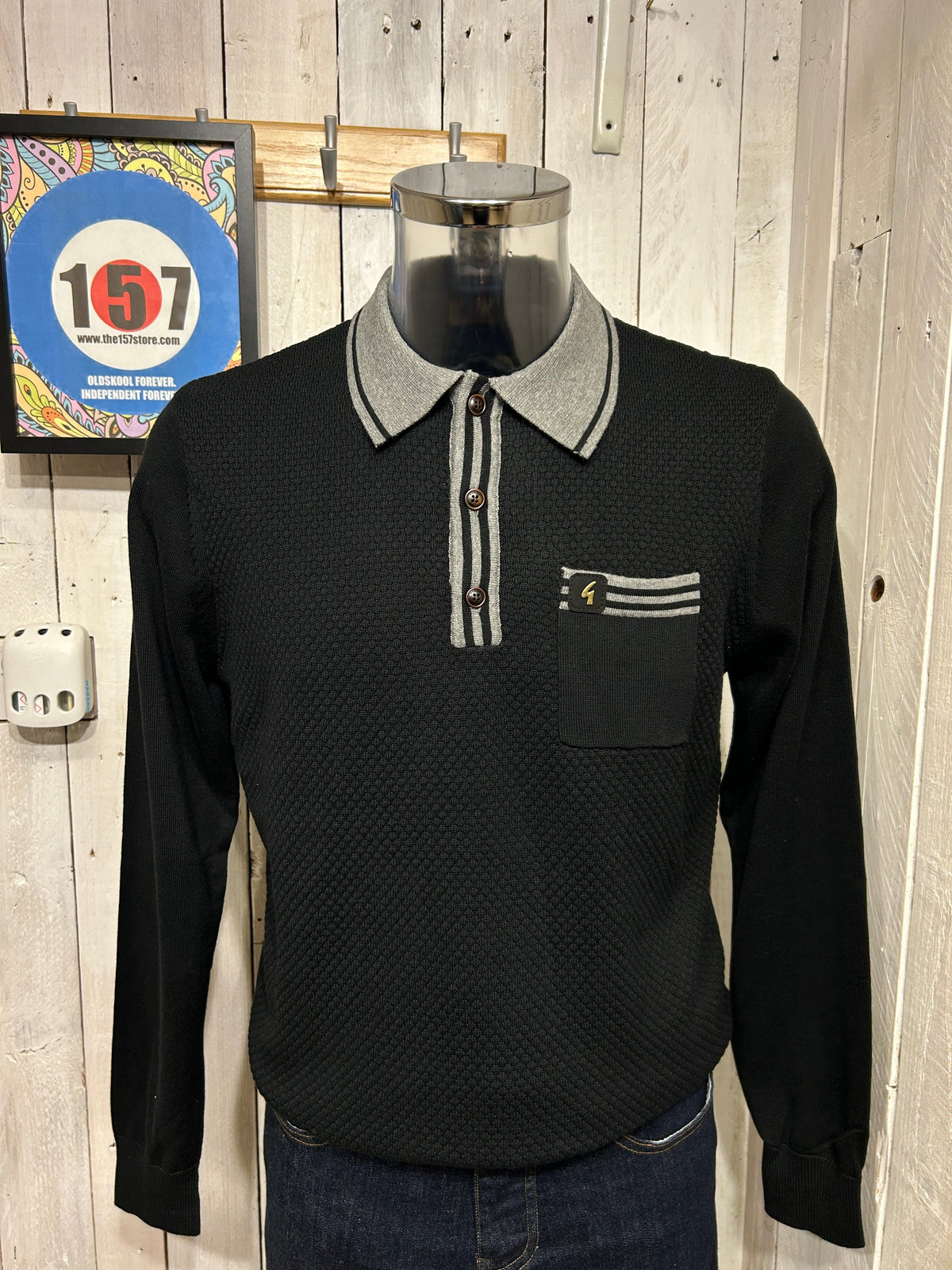 Gabicci Vintage Cruise Waffle Knit - Black