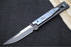 Reate Knives EXO Gravity Knife - Black PVD Titanium Handle & Flamed Titanium Inlay / Black PVD Finish / Drop Point Blade / Elmax Steel