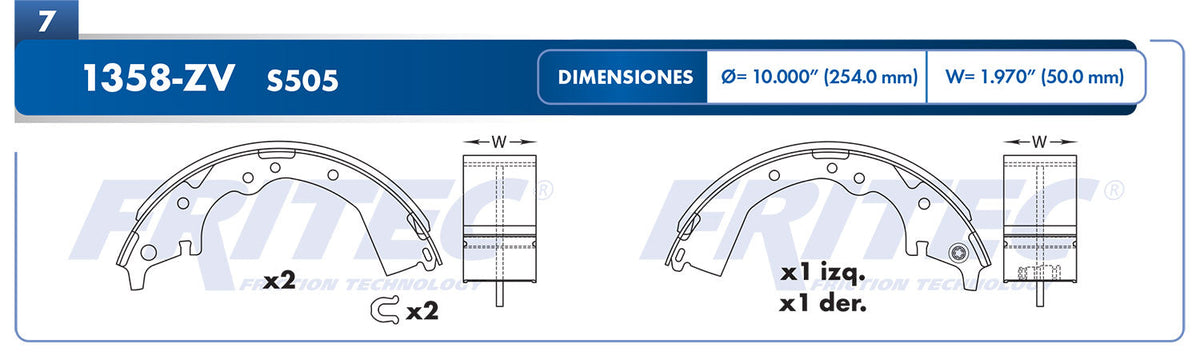 Balatas Trasera - FRITEC - OW-1358-ZV