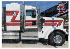 Viper Red w Black Outline 70s Overshadow 38in Kenworth W9 Stripe Kit