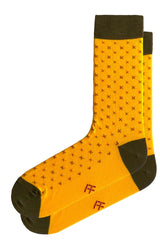 FOOT FEDERATION DELAWARE 200 STITCH MID-CALF COTTON MEN'S DRESS SOCK YELLOW