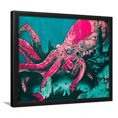 Octopus graffiti street art Octopus Large octopus art, Framed Art Print Wall Decor, Picture Framed