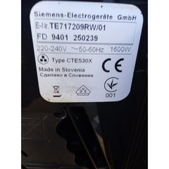 Repairs for D02388 - C Bernt- Disc 3278615 - Siemens EQ.7 Plus E-NrTE717209RW/01 #FD 9401 250239 - Assessment Fee