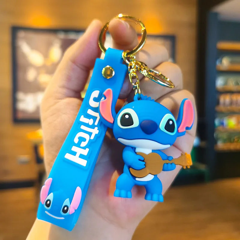 Anime Keychain Mickey Mouse Minnie Lilo Stitch Cute Keyring Kids Gifts