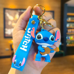 Anime Keychain Mickey Mouse Minnie Lilo Stitch Cute Keyring Kids Gifts