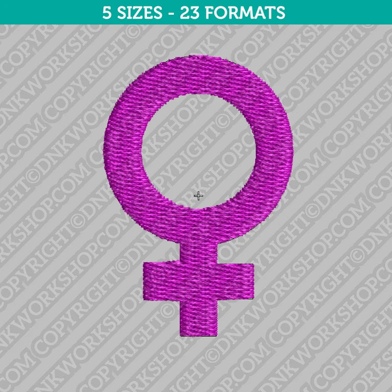 Venus Female Feminine Symbol Embroidery Design - 5 Sizes - INSTANT DOWNLOAD