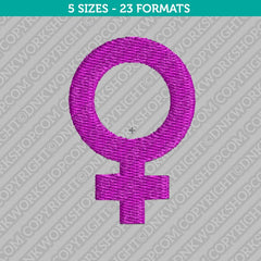 Venus Female Feminine Symbol Embroidery Design - 5 Sizes - INSTANT DOWNLOAD