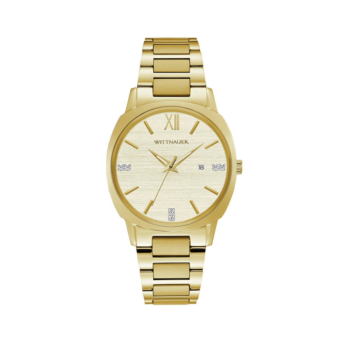 Wittnauer with 34MM Champagne Diamond Dial Stainless Steel Watch Band; WN4113