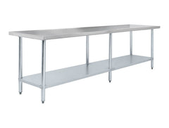 24" x 96" 16 Gauge 430 Stainless Steel Work Table with Undershelf - Chefcoca