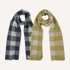 SOPHIE DIGARD HAND CROCHET LINEN BUFFALO CHECK SCARF