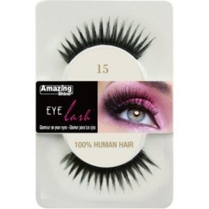 Amazing Shine Human Hair Eyelashes (15) BLACK - Shopdance.co.uk