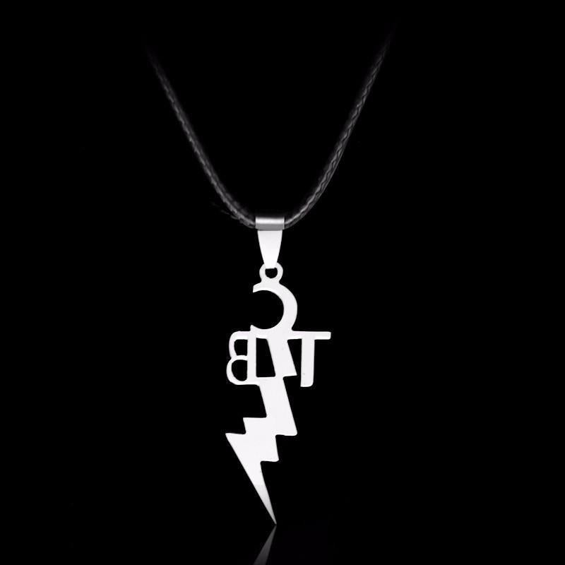 elvis presley tcb leather chain necklace