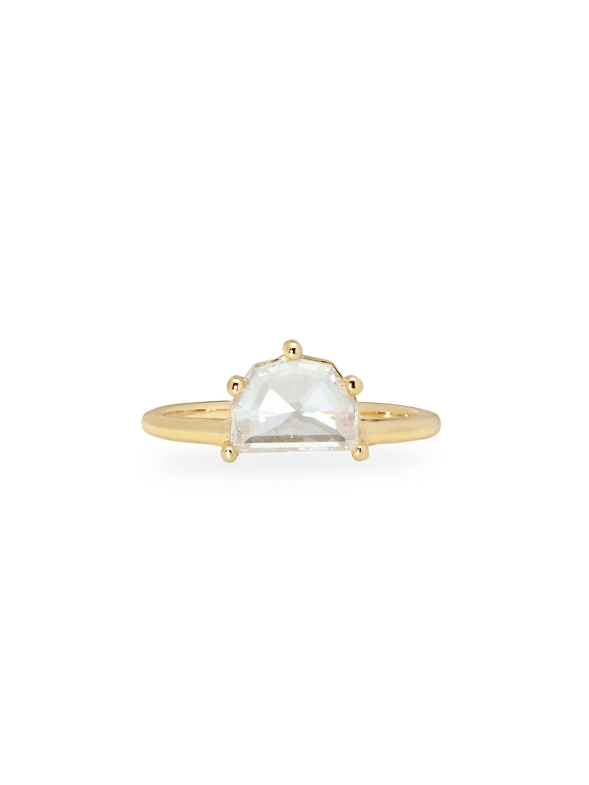 Geo Diamond Halfmoon Solitaire Ring