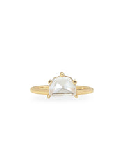 Geo Diamond Halfmoon Solitaire Ring