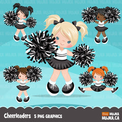 Cheerleader Clipart. Sports Graphics, Blonde girl - mujka-cliparts.myshopify.com
