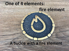 Fire element, elemental buckle, elements buckle, 4 elements, four elements, elemental symbols, element charm, mens birthday gift, buckle