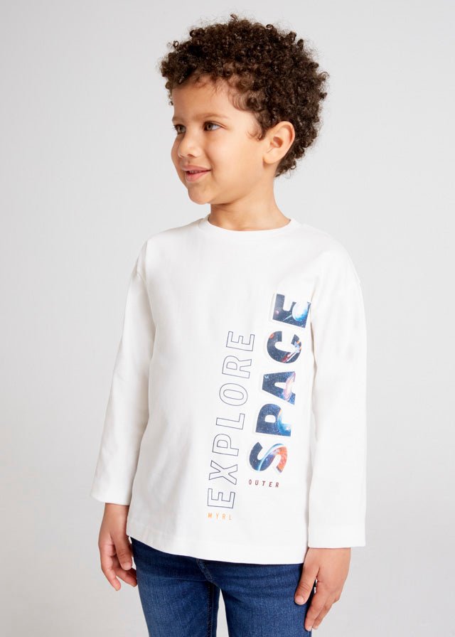L/s t-shirt for boy - Cream - Be Chic