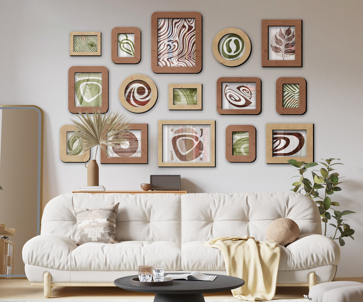 Wall Mounted Wooden Picture Frame Set | Large Photo Gallery Collage - The Frame Depot